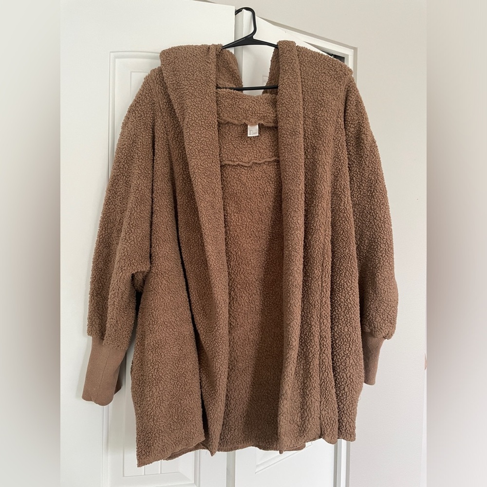 Hooded Teddy Cardigan Jacket - Picture 1 of 8